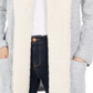 Style & Co Women's Sherpa Trim Open Front Cardigan White Size XL