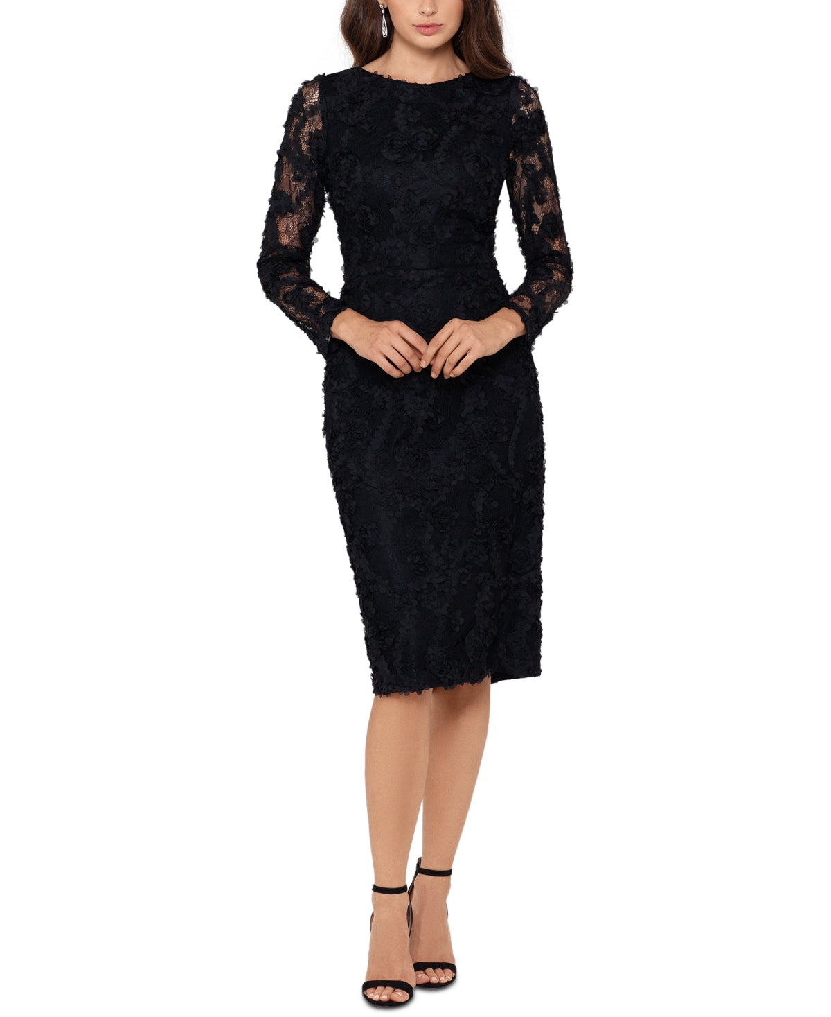 Xscape Women's Lace Soutache Dress Black Size 4