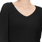 Style & Co Women's Ribbed V Neck Cotton Sweater Black Size Large