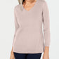 Karen Scott Women's V Neck Sweater Pink Size Small
