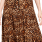 Style & Co Women's Animal Print Skirt Brown Size X-Small