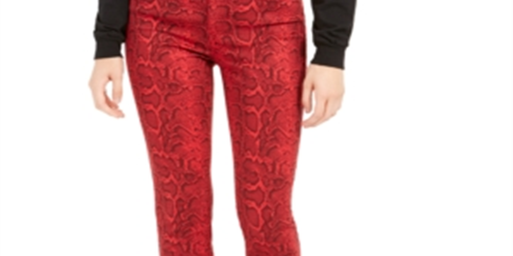 Celebrity Pink Junior's the Spice Snake Print Hi Rise Jeans Red Size 7