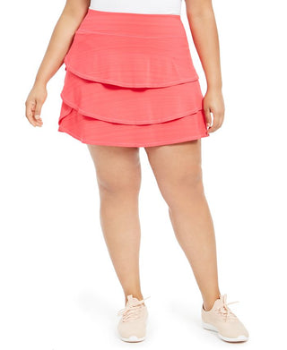 Ideology Women's Ruffled Tennis Fitness Skort Color Pop Pink Size 2X