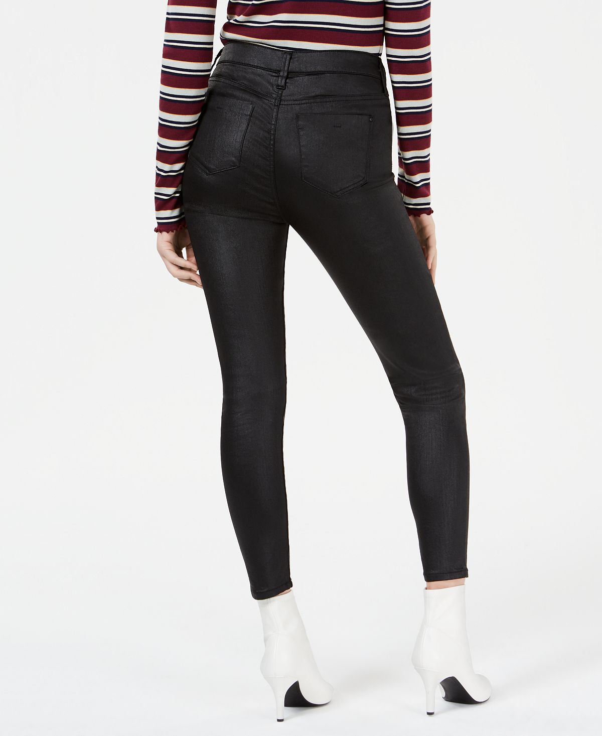 Celebrity Pink Women's Coated Skinny Jeans Black Size 5