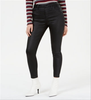 Celebrity Pink Women's Coated Skinny Jeans Black Size 5