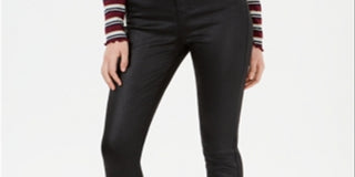 Celebrity Pink Women's Coated Skinny Jeans Black Size 5