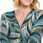 JM Collection Women's Zip Neck Textured Tunic Black Size XS