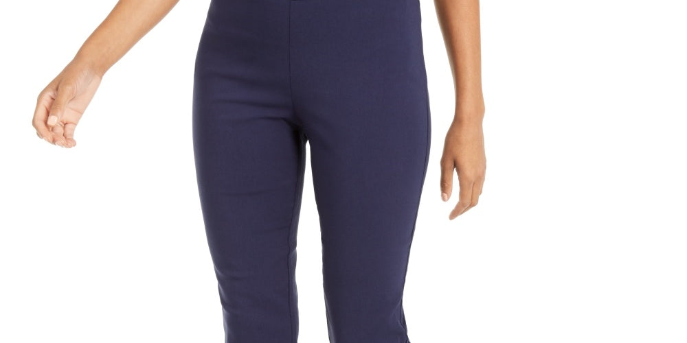 Thalia Sodi Women's Cropped Button Hem Pants Blue Size X-Small