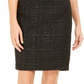 Calvin Klein Women's Metallic Tweed Pencil Skirt Black Size 10