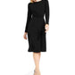 Alfani Women's Twist Front Fit & Flare Dress Black Size SM