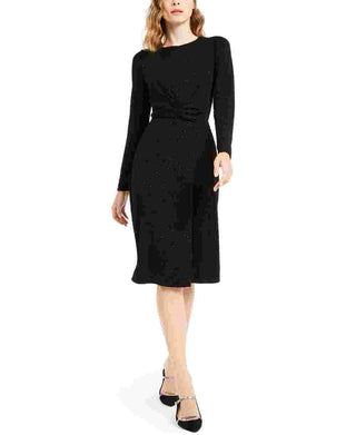 Alfani Women's Twist Front Fit & Flare Dress Black Size SM