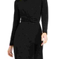 Alfani Women's Twist Front Fit & Flare Dress Black Size SM
