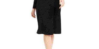 Alfani Women's Twist Front Fit & Flare Dress Black Size SM