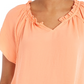 Style & Co Women's Ruffled Trim Flutter Sleeve Top Orange Size Petite Medium