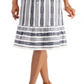 Style & Co Women's Striped Jacquard MIDI Dress Blue Size Small