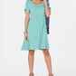 Style & Co Women's Tie Sleeve Swing Dress  Blue Size PP