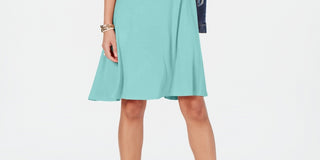 Style & Co Women's Tie Sleeve Swing Dress  Blue Size PP