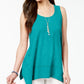 Style & Co Women's Swing Tank Top  Blue Size PM