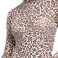 Planet Gold Junior's Printed Lettuce Trim Top Beige Size X-Large