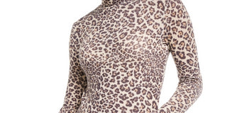 Planet Gold Junior's Printed Lettuce Trim Top Beige Size X-Large