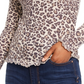 Planet Gold Junior's Printed Lettuce Trim Top Beige Size X-Large