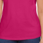 Karen Scott Women's Cotton Open Trim V Neck T-Shirt Pink Size X-Small