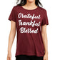 Love Tribe Junior's Grateful Thankful Blessed T-Shirt Red Size S