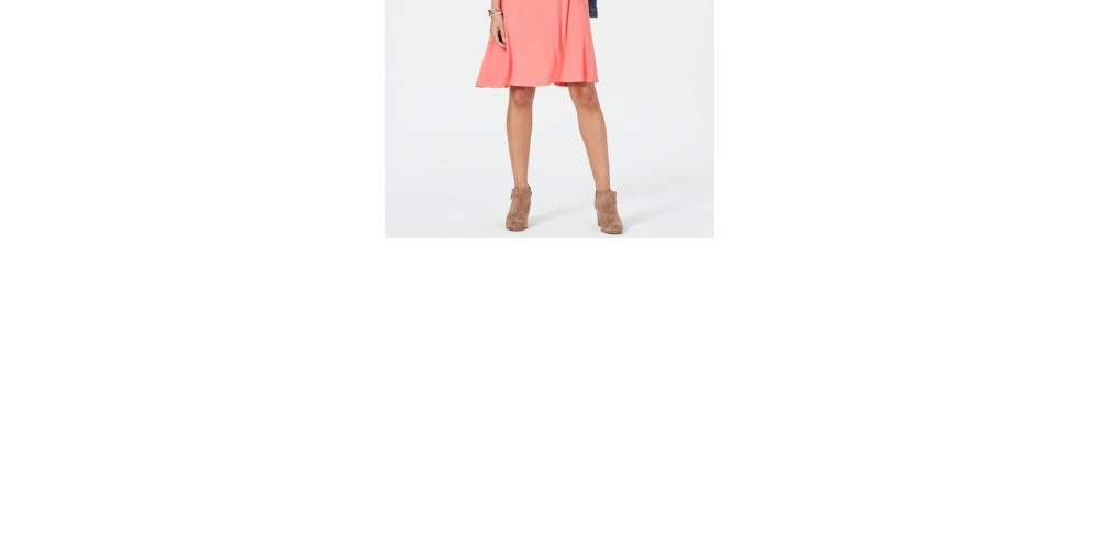 Style & Co Women's Tie Sleeve Swing Dress Red Size PP