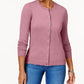 Karen Scott Women's Crew Neck Cardigan Pink Size Petite Small