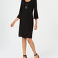JM Collection Women's Mesh Inset Necklace Dress Black Size X-Small