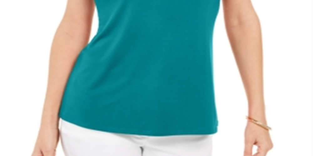 JM Collection Women's Twist Neck Tank Top Green  Size XS