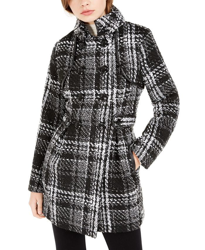 BCX Junior's Double Breasted Coat Black Size L