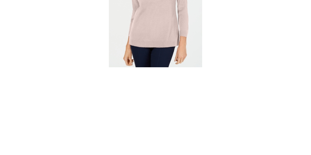 Karen Scott Women's V Neck Sweater Pink Size Large