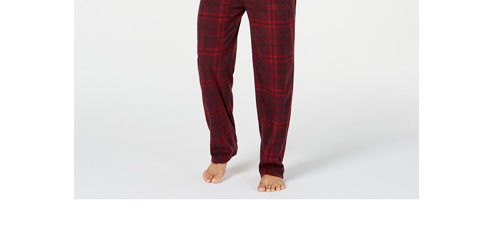 Club Room Men's Plaid Fleece Pajama Set Purple Size XX-Large