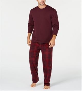Club Room Men's Plaid Fleece Pajama Set Purple Size XX-Large