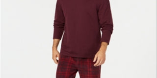 Club Room Men's Plaid Fleece Pajama Set Purple Size XX-Large