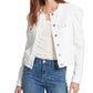 Sanctuary Women's Collette Frayed Neck Denim Jacket White Size Medium
