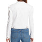 Sanctuary Women's Collette Frayed Neck Denim Jacket White Size Medium