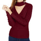 Hippie Rose Women's Long Sleeve Keyhole Top Red Size X-Small