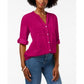 Charter Club Women's Split Neck Utility Shirt Pink Size PSM