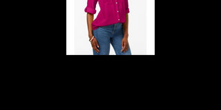 Charter Club Women's Split Neck Utility Shirt Pink Size PSM