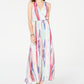 INC International Concepts Women's Rainbow Maxi Dress White Size Petite L