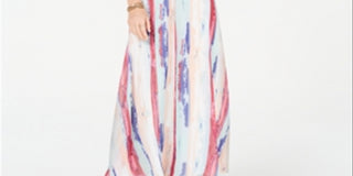 INC International Concepts Women's Rainbow Maxi Dress White Size Petite L