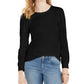 Charter Club Women's Supima Puff Sleeve Top Black Size Medium