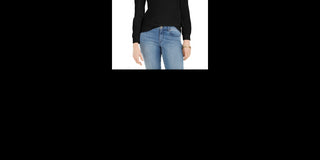 Charter Club Women's Supima Puff Sleeve Top Black Size Medium