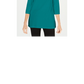 Karen Scott Women's Cotton Boat Neck 3/4 Sleeve Knit Top Green Size Small