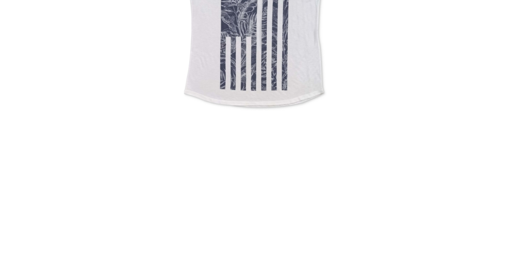 Style & Co Women's Printed Cap Sleeve Scoop Neck T-Shirt White Size X-Large