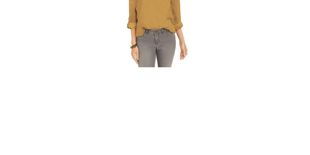 Style & Co Women's Textured Solid Popover Top Yellow Size X-Large