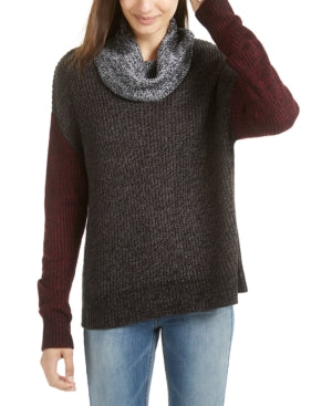 BCX Women's Acrylic Pullover Turtleneck Sweater Grey Size Medium