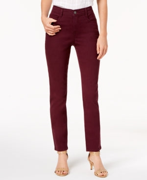 Style & Co. Women's Tummy Control Slim Leg Jeans Red Size 16X3